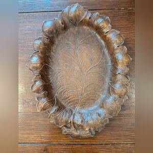 Vintage Syroco Wood Leaf Design Decorative Tray